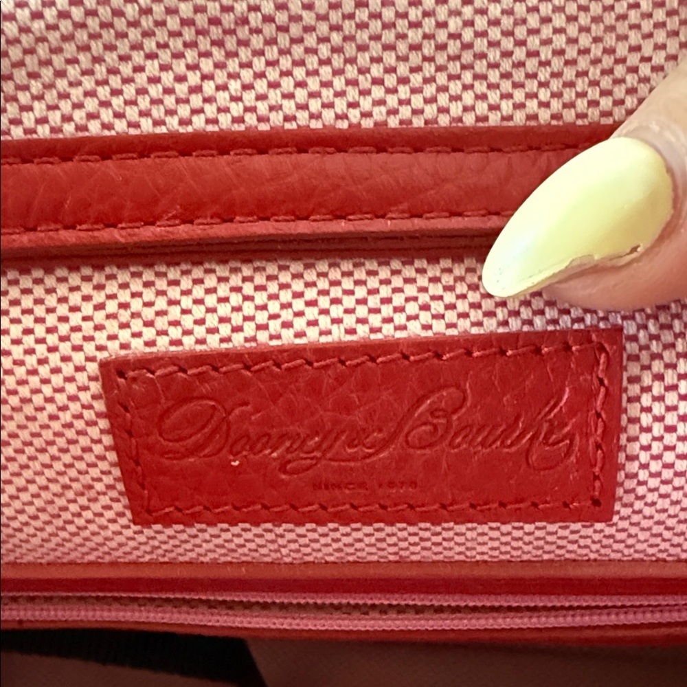 Dooney & Bourke Red Pebbled Leather Shoulder Bag Polka Dot Bow purse coa hot bag - Picture 9 of 11